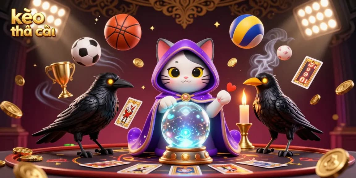 Experience the excitement of kèo nhà cái with a vibrant 3D illustration featuring sports betting action.