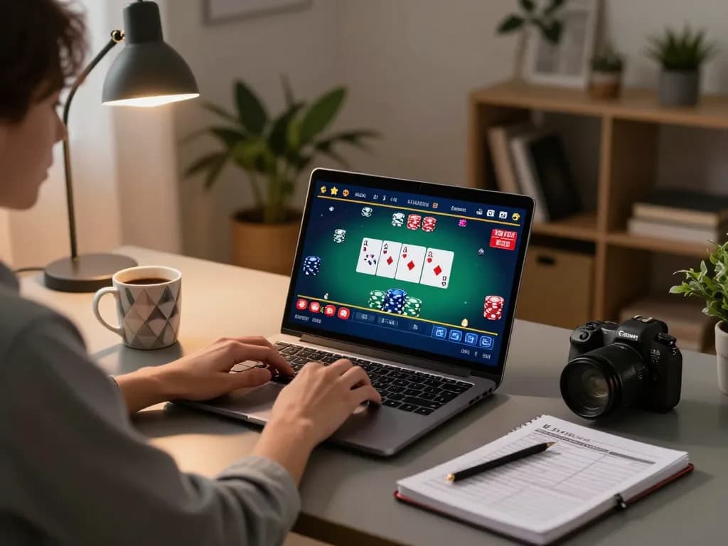 Engaging with the Boutiq Switch in an online casino game at home, showcasing a user-friendly setup.