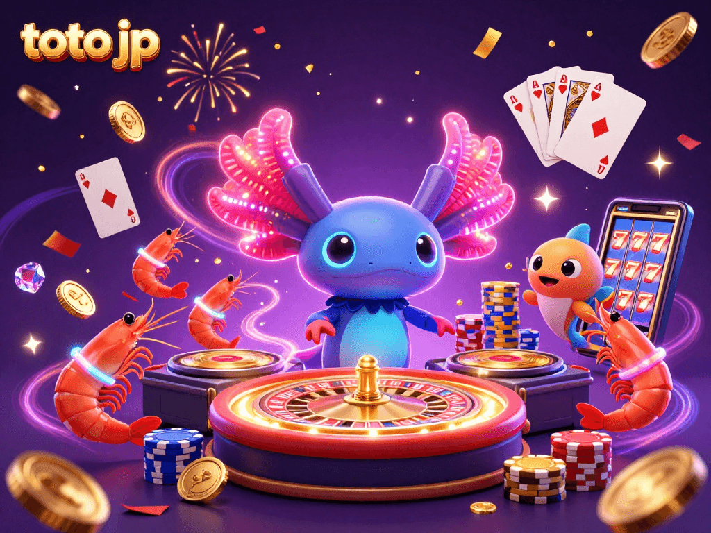 Engage in thrilling gameplay with toto jp in a colorful casino scene featuring vibrant underwater DJ.