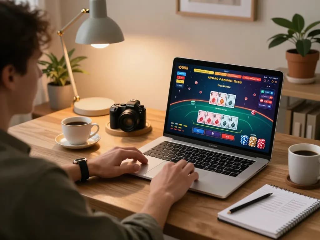 Engaging in online casino gaming with open888, person strategizes while enjoying live dealer action.