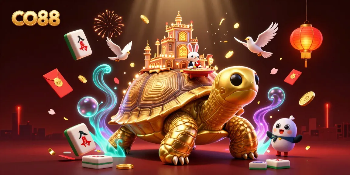 Engage with CO88's exciting casino experience featuring a tortoise palace and dynamic elements.