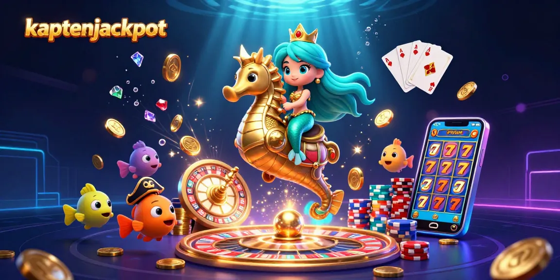 Experience the thrill of kaptenjackpot as the mermaid princess and her seahorse navigate colorful casino treasures.