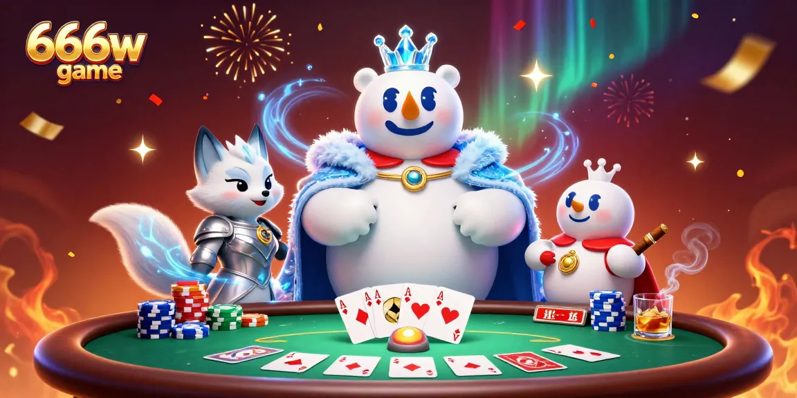 Engage in the thrilling 666w game amidst stunning visuals of poker chips, confetti, and dynamic characters.
