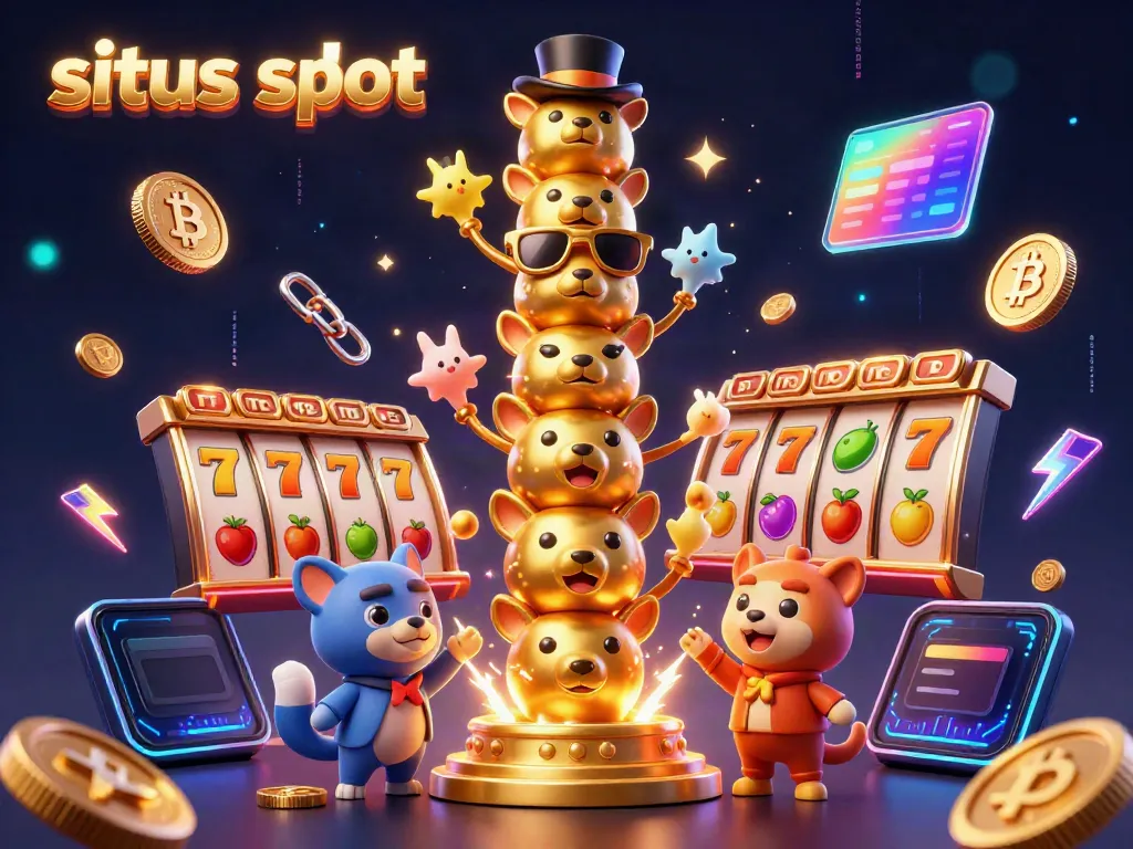 Menggali kesenangan di situs slot dengan simbol jackpot dan grafik neon yang menarik.