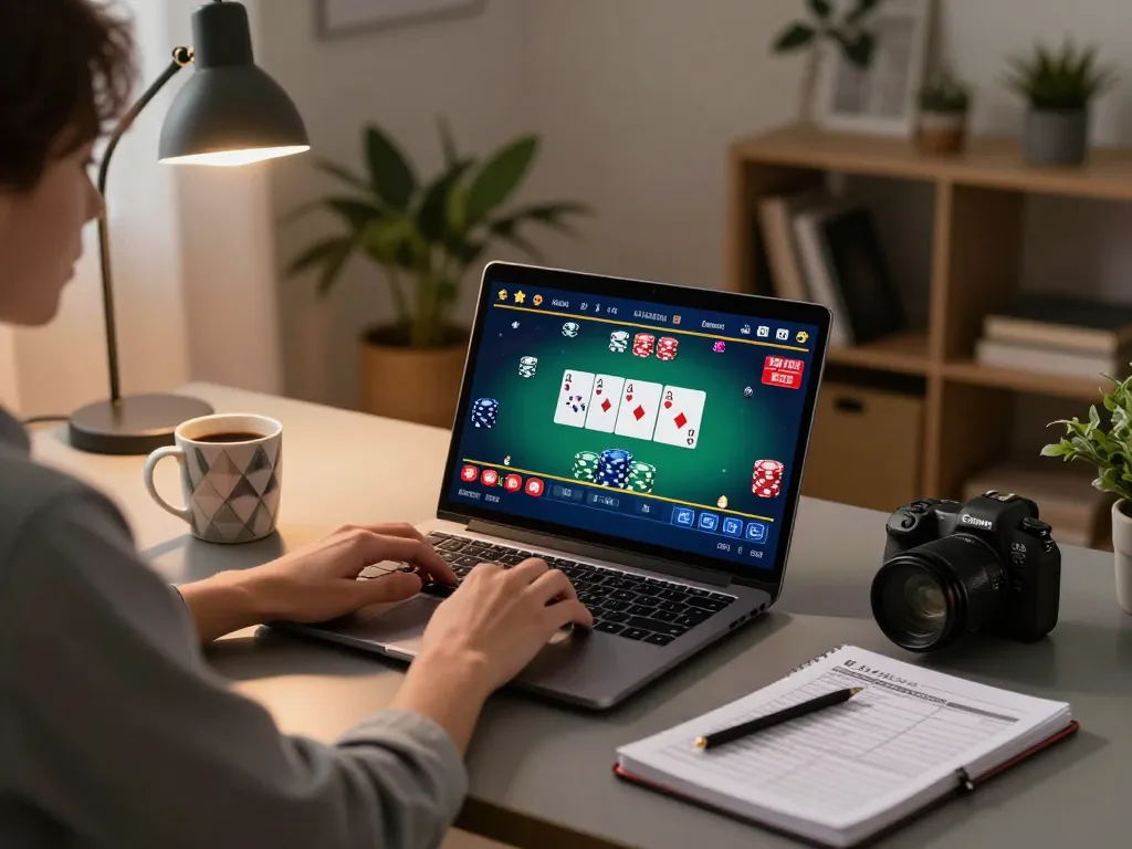 Engaging with the Boutiq Switch in an online casino game at home, showcasing a user-friendly setup.