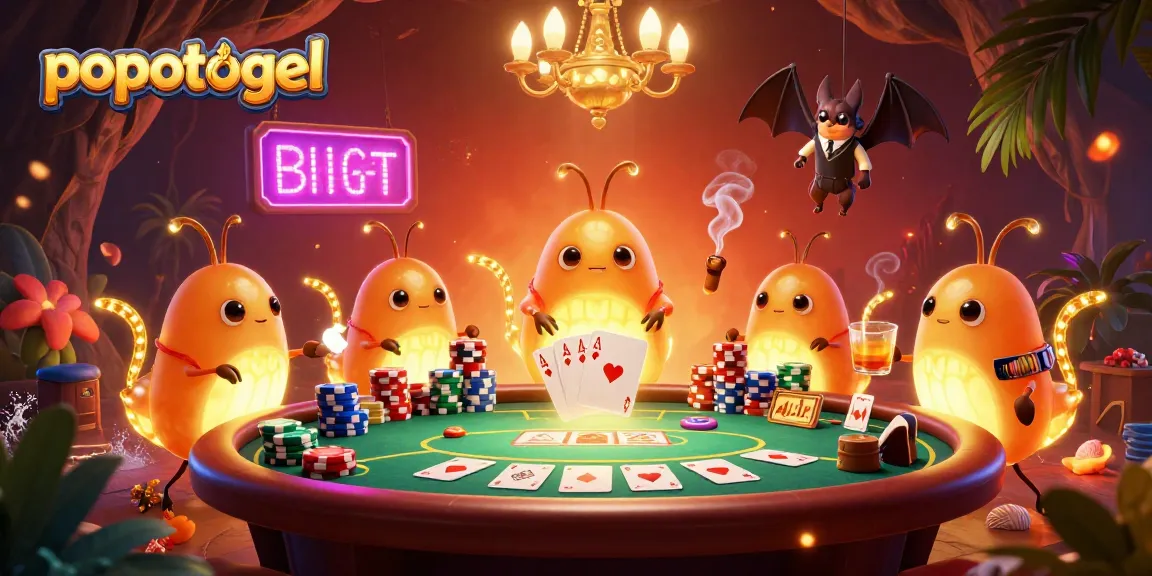 Play thrilling games at popotogel with vibrant glowworms illuminating a cave casino atmosphere.