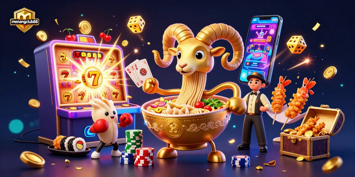 Experience the thrilling world of menangclub88 with a vibrant, dynamic casino illustration full of action.