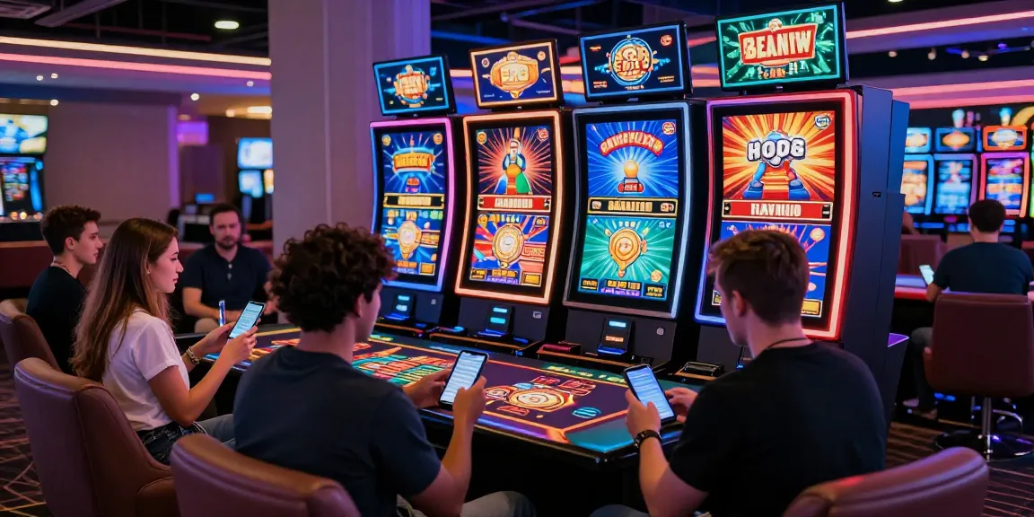 Players engaging with vibrant games at new uk casino sites in a lively modern casino setting.
