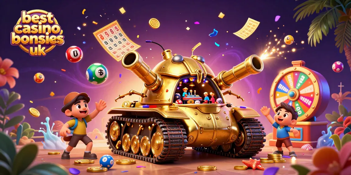 Experience the best casino bonuses UK with vibrant, dynamic 3D casino artwork featuring a unique beetle tank.