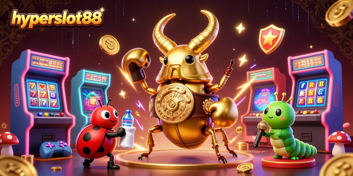 Engage with premium games on hyperslot88, featuring a vibrant casino scene with unique characters.
