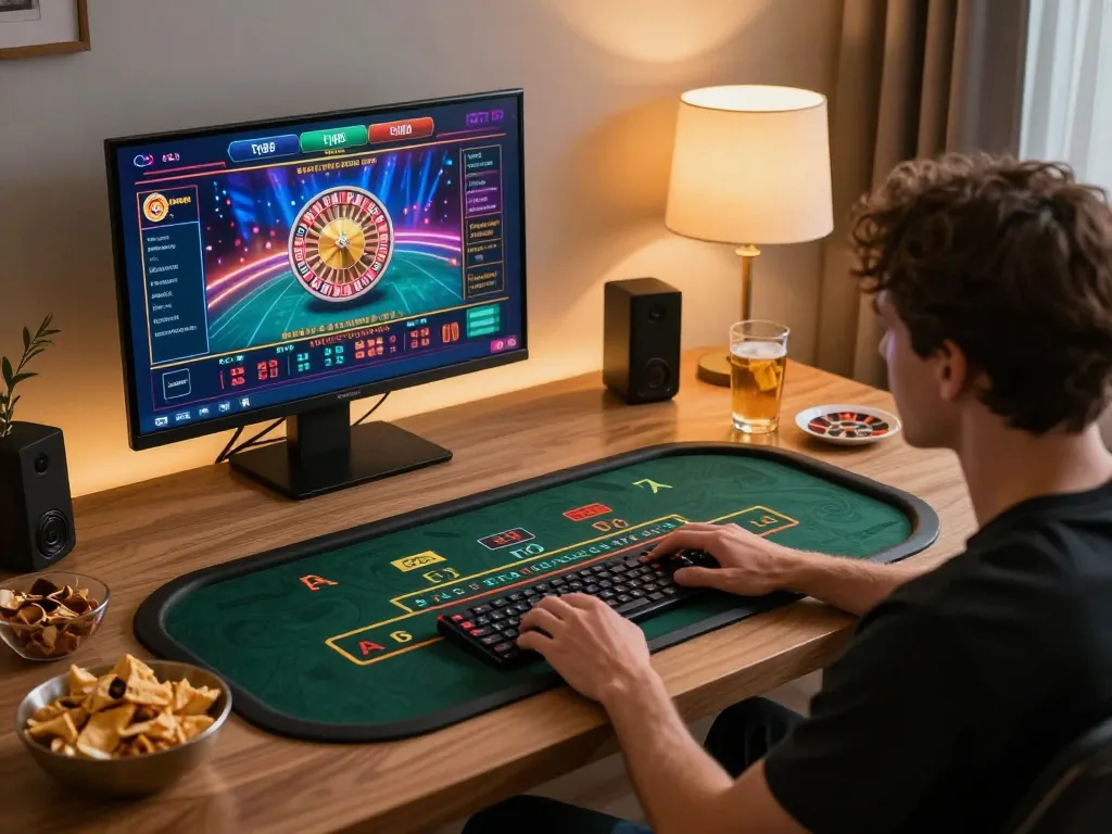 Engaging online casino gaming with tg88 on a laptop, showcasing live roulette action.