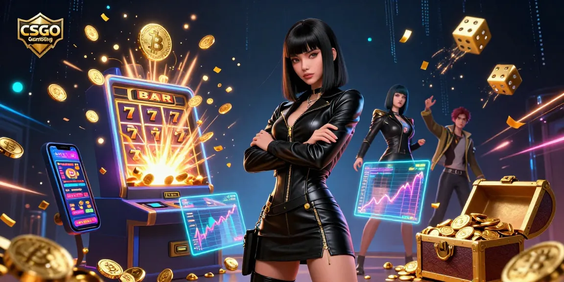 Rasakan Perjudian CSGO dengan ilustrasi 3D dinamis slot machine, elemen kripto, dan visual yang menakjubkan.