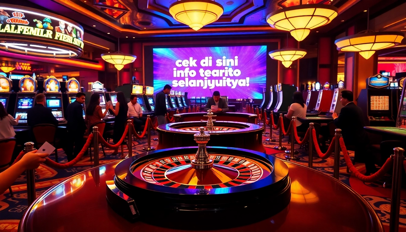 Excited players enjoying casino games while checking for cek di sini info selanjutnya on screens.