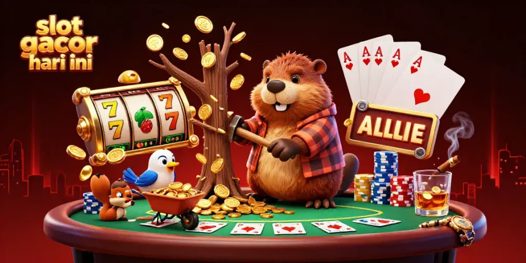 Engage in thrilling gameplay with slot gacor hari ini amidst dazzling coins and vibrant casino elements.
