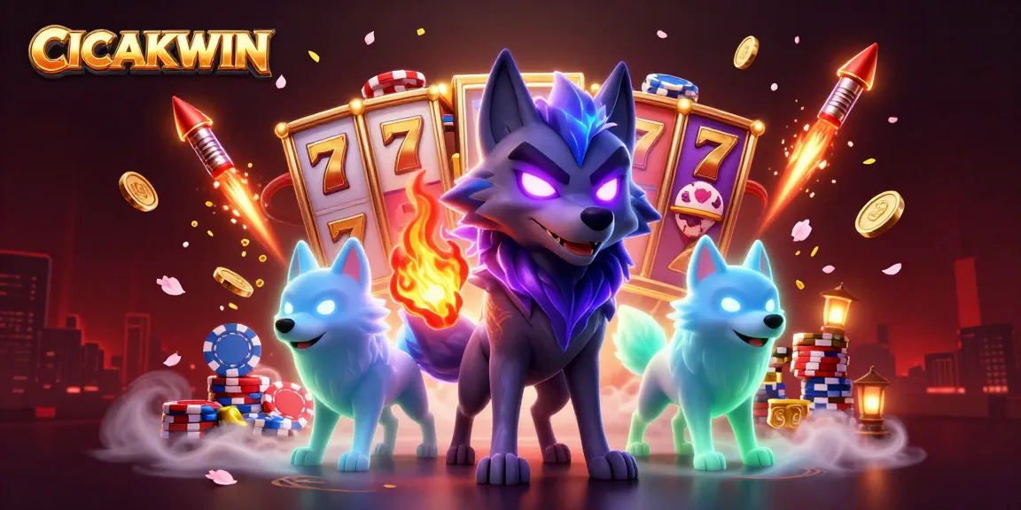 CICAKWIN engages players with thrilling slot reels and a dynamic wolf-themed scene rich in energy.