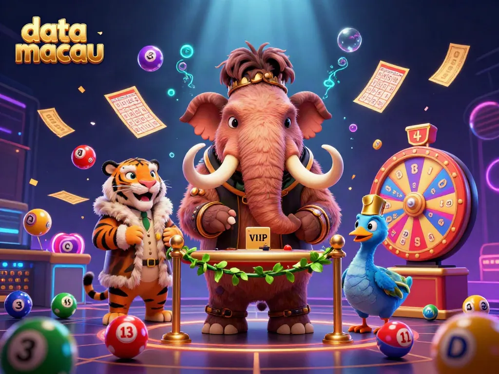 Melihat data macau melalui gambar 3D ilustrasi kasino yang dinamis dan penuh warna.