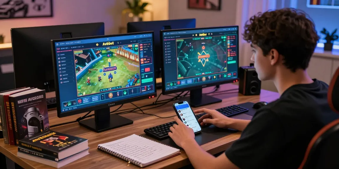 Engaged player enjoying Aviator game on Betebet platform with modern setup and gaming accessories.