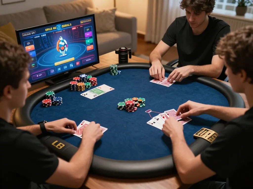 Engaging online poker gameplay at SC88, featuring players with cards and chips, vibrant interface