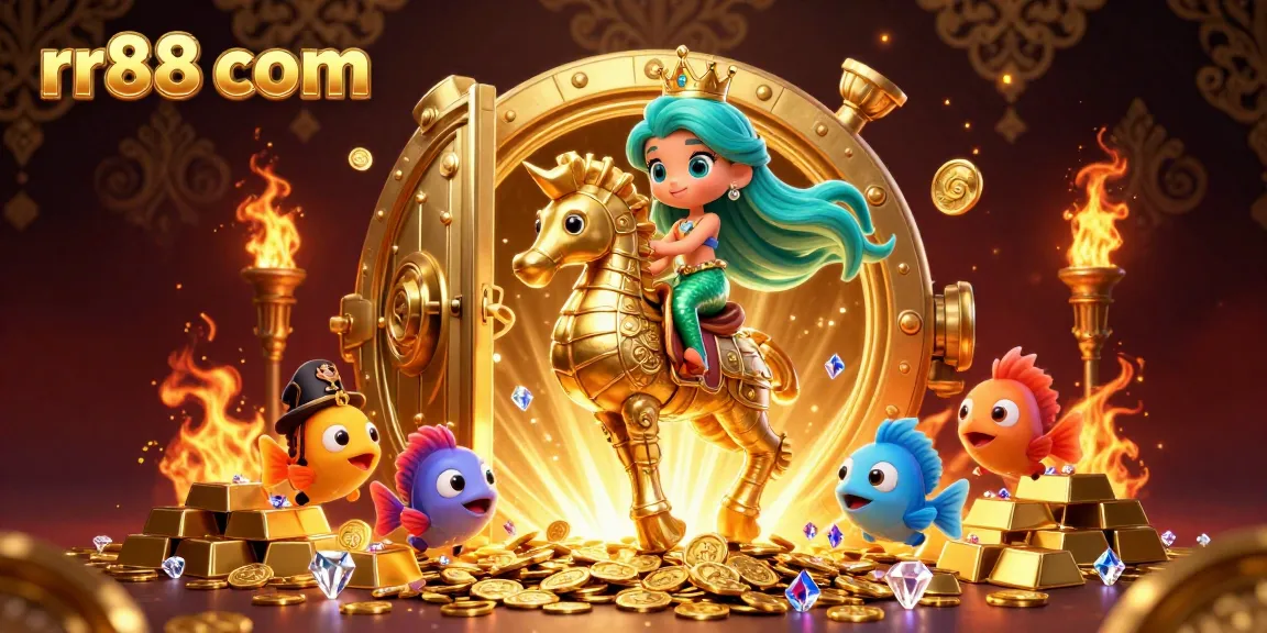 Experience the thrill of rr88 com with vibrant slot games and colorful characters in this magical casino illustration.