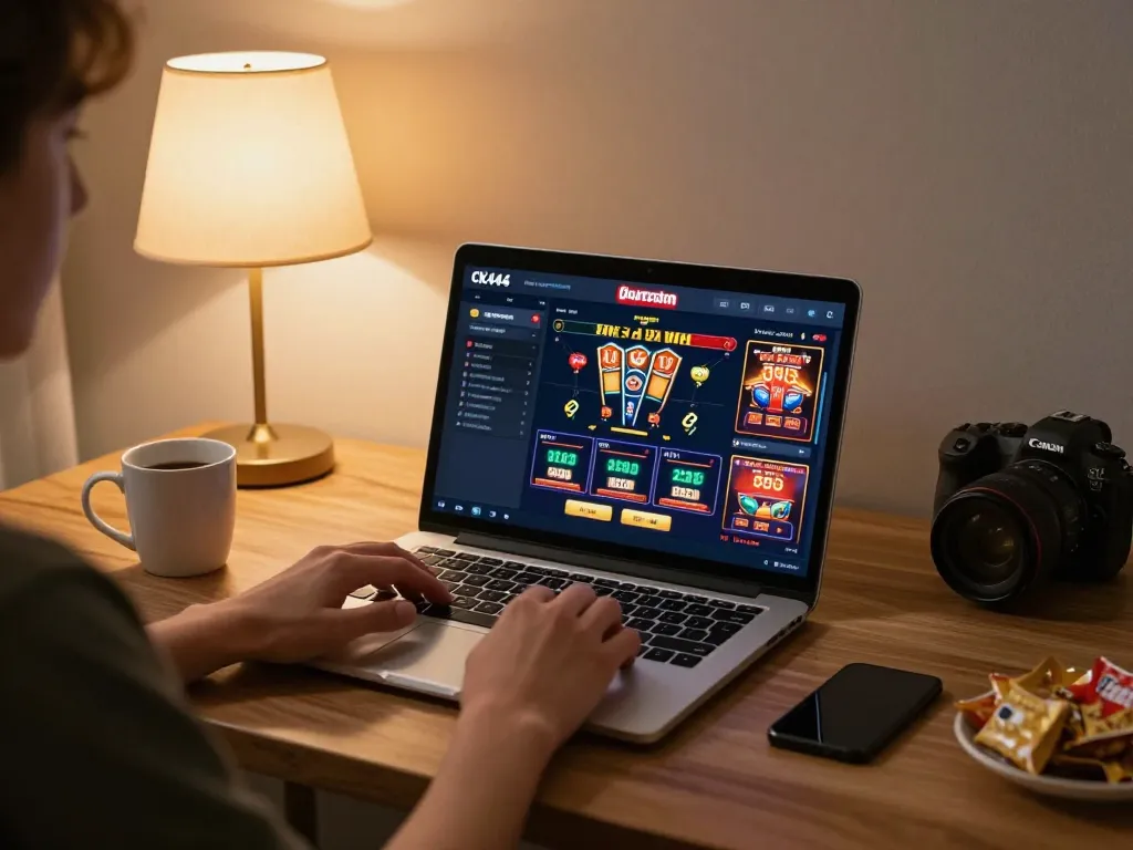 Engage with top games on https://ck444s.net/ through a cozy home gaming setup on your laptop.