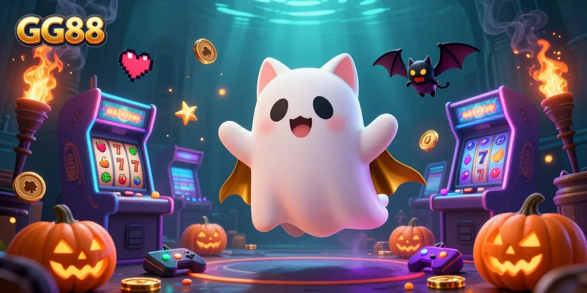 Engage in thrilling gameplay with GG88 featuring a ghost cat in a vibrant casino scene.