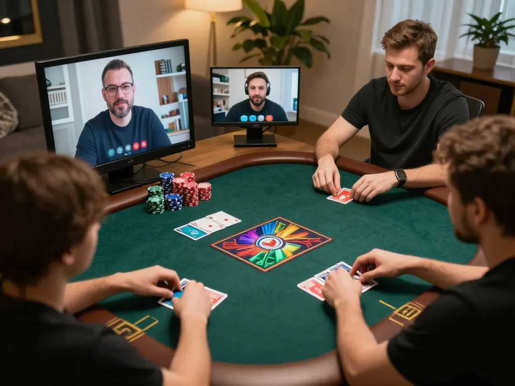 Go88 online players strategizing in a lively poker game with vibrant animations on screen