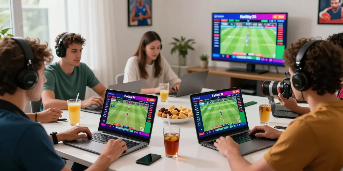 Excited players engaging with Fairplay24 online sports betting platform during live cricket matches.