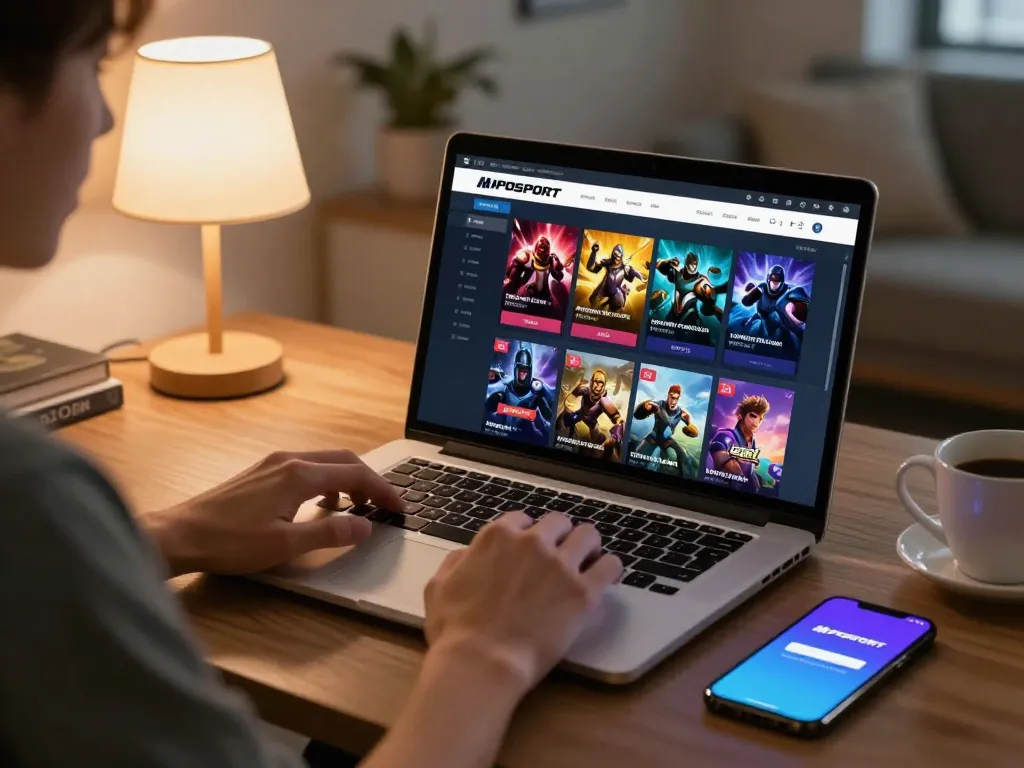 Engaging with the MPOSPORT login interface for seamless online gaming experience.