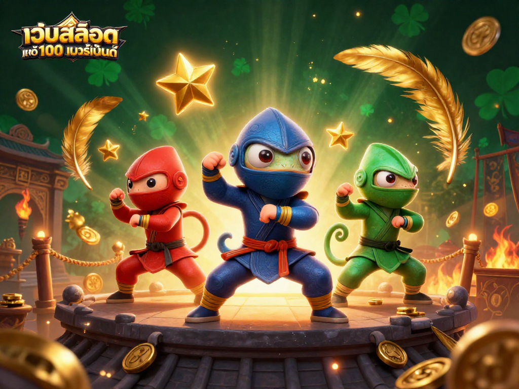 Experience thrilling wins at เว็บสล็อต แท้ 100 เปอร์เซ็นต์ with exhilarating ninja chameleons in action.