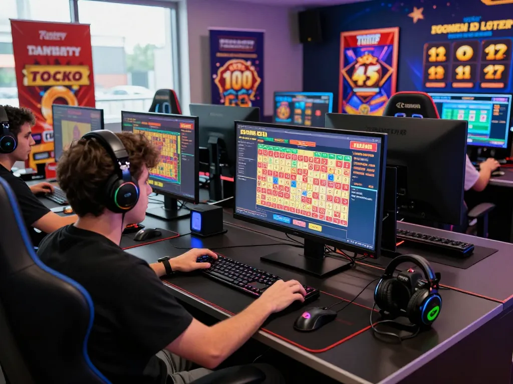 Engaged user enjoying tot88 online gambling experience with multiple screens.