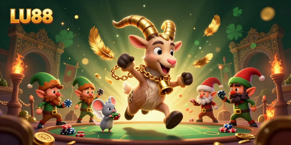 Experience thrilling moments at LU88's holiday casino with festive characters and dynamic action.