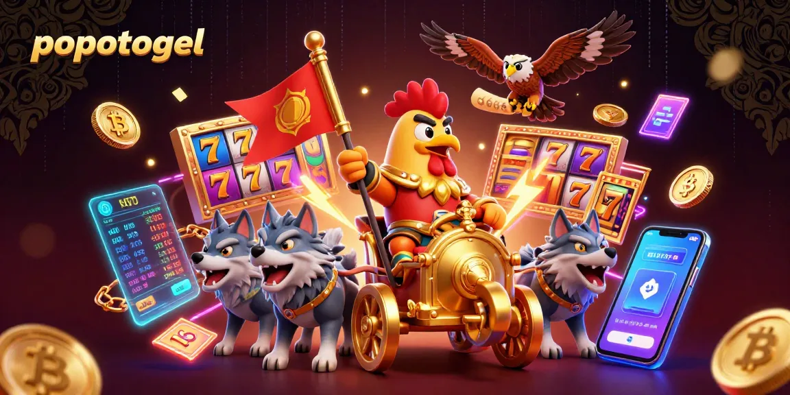 Experience thrilling slot action with popotogel as a cartoon rooster warlord leads the charge!