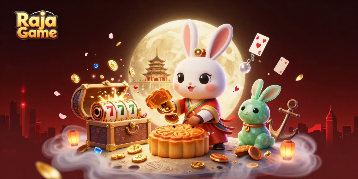 Engage with Raja Game's magical world featuring striking visuals of casino-themed elements.