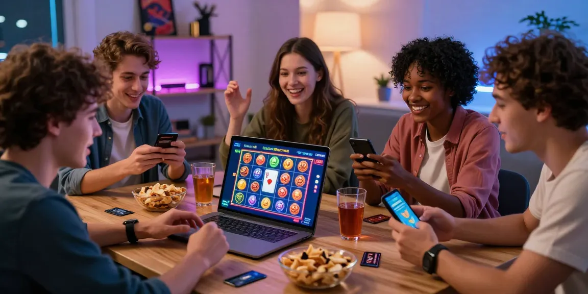Friends enjoying credit card casinos at https://dea.org.uk, exploring games and celebrating wins in a cozy setting.