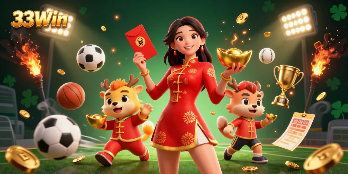 Experience the thrill of betting with 33Win in this vibrant, festive sports scene.