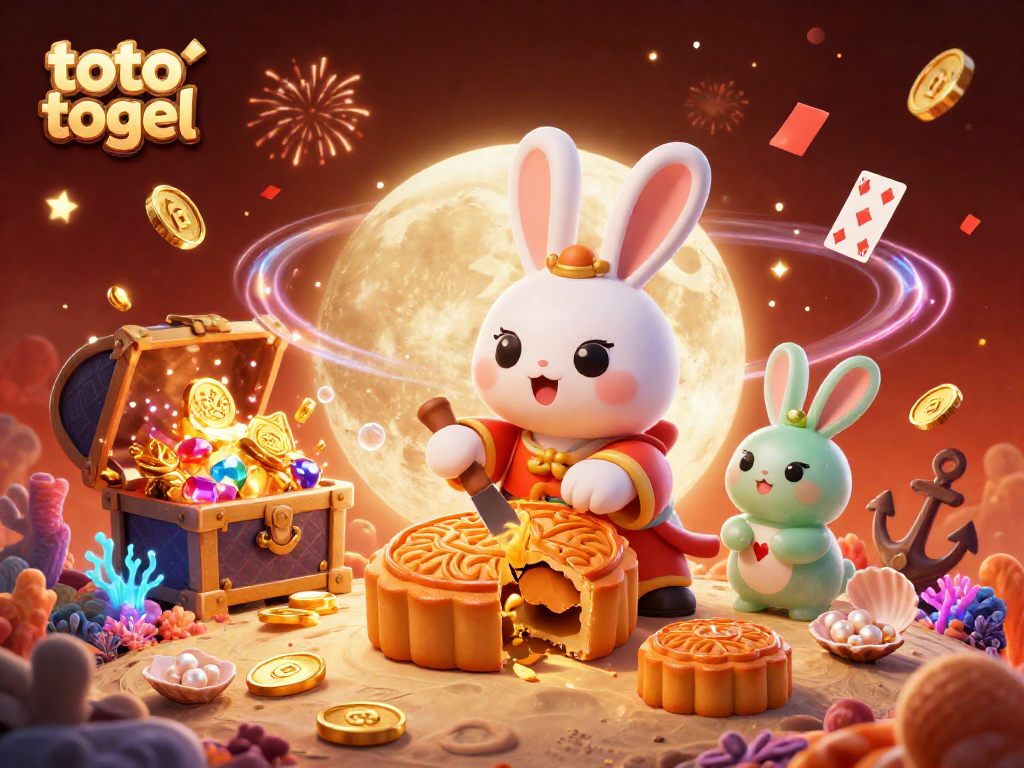 Engage in thrilling toto togel adventures amidst dazzling casino elements and festive moonlit backgrounds.