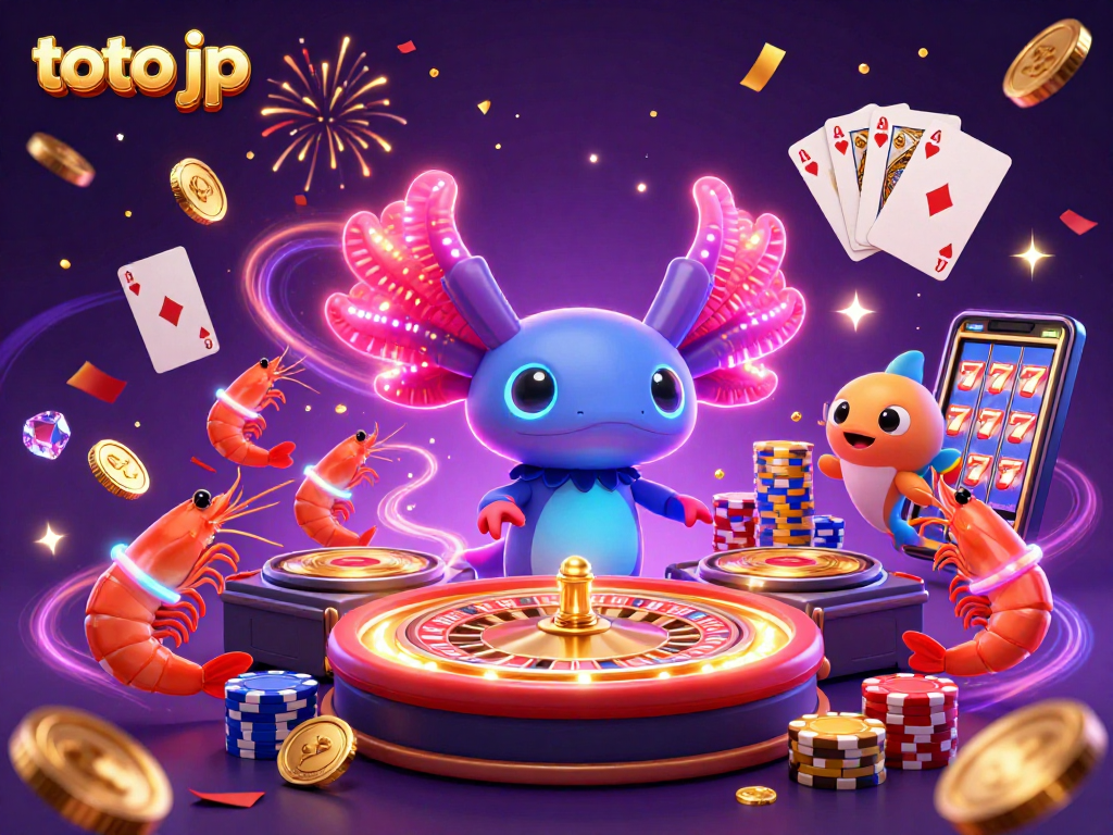 Engage in thrilling gameplay with toto jp in a colorful casino scene featuring vibrant underwater DJ.