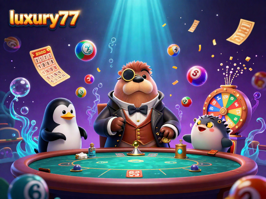 Menangkan jackpot dengan luxury777 dalam ilustrasi kasino bawah laut yang dinamis dan penuh warna.