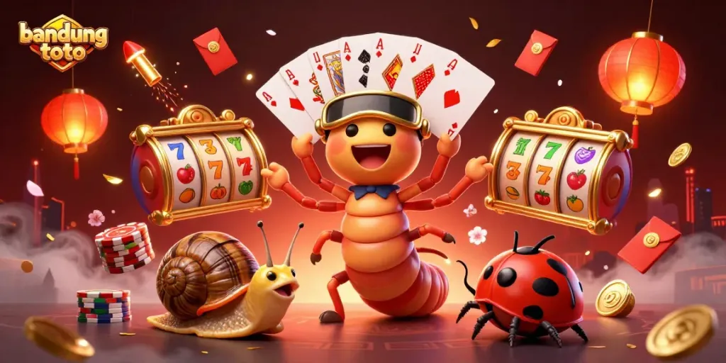 Experience the thrill of bandung toto with a whimsical casino scene featuring a lively dealer and high-roller antics.