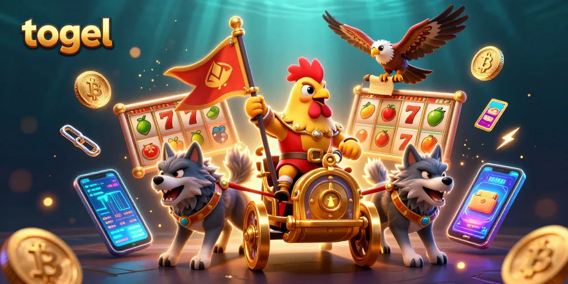 Experience exciting togel action with a dynamic 3D scene featuring a rooster warlord and interactive game elements.