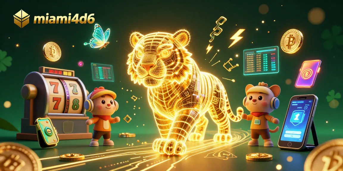 Experience thrilling slots adventures with miami4d6 featuring a vibrant golden tiger in a digital casino.