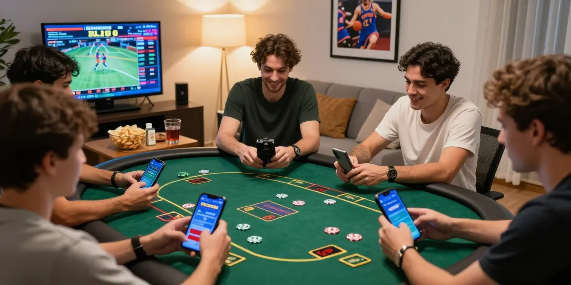Friends engaging in online betting with the OPEN88 app, showcasing lively game interaction.
