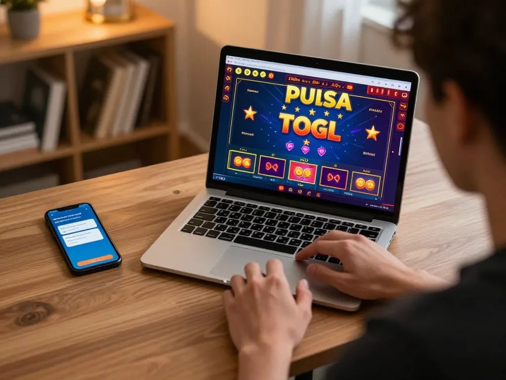 Experience the excitement of pulsa togel in a captivating online gaming setup with vibrant visuals.