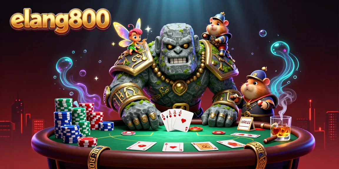 Engage in thrilling poker action with elang800 featuring magical characters and vibrant casino elements.