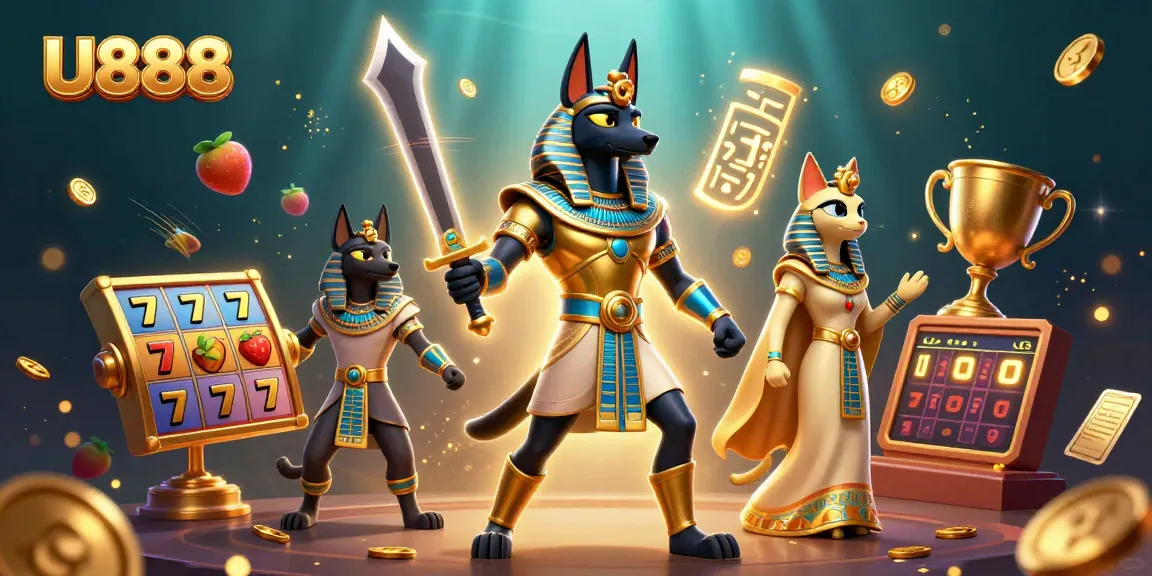 Experience gaming excitement with U888's immersive slot scene, featuring dynamic elements.