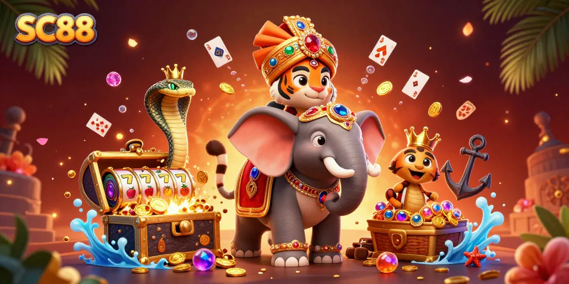 Experience thrilling gameplay with SC88's dynamic casino illustration of a maharaja riding an elephant.