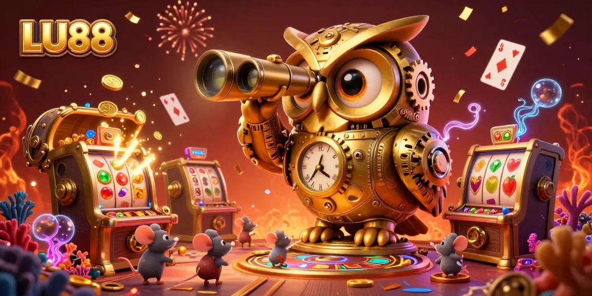 Activate your luck with LU88 in this vibrant casino scene filled with treasures and games.