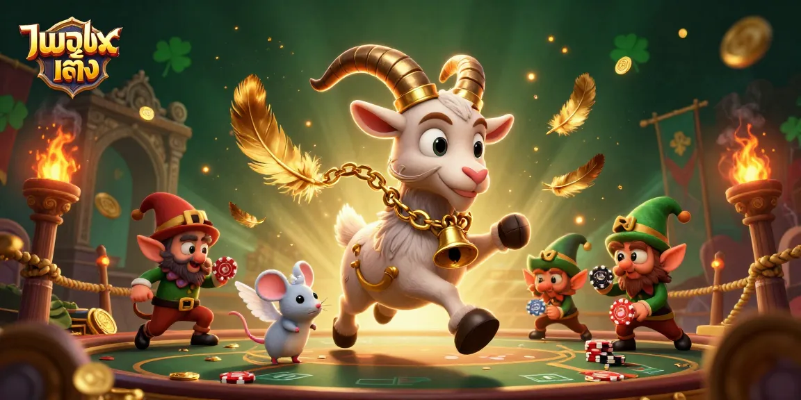 Experience แทงบอลเต็ง with a lively casino scene featuring a 3D cartoon Krampus and playful characters, enhancing your gaming adventure.