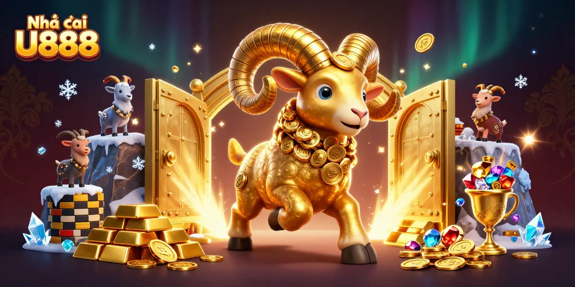 Engage with Nhà cái U888 at a vibrant casino scene featuring treasure vaults and animated characters.