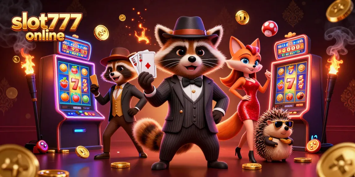 Experience excitement at slot777 online with a vibrant 3D gaming scene filled with charming characters.